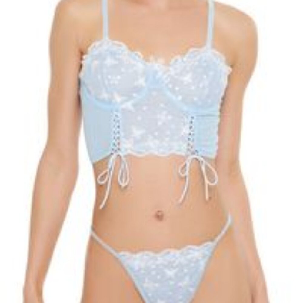 FOREVER 21 🦋 5/$21 Butterfly Corset Cami & Panties Set NWT Medium